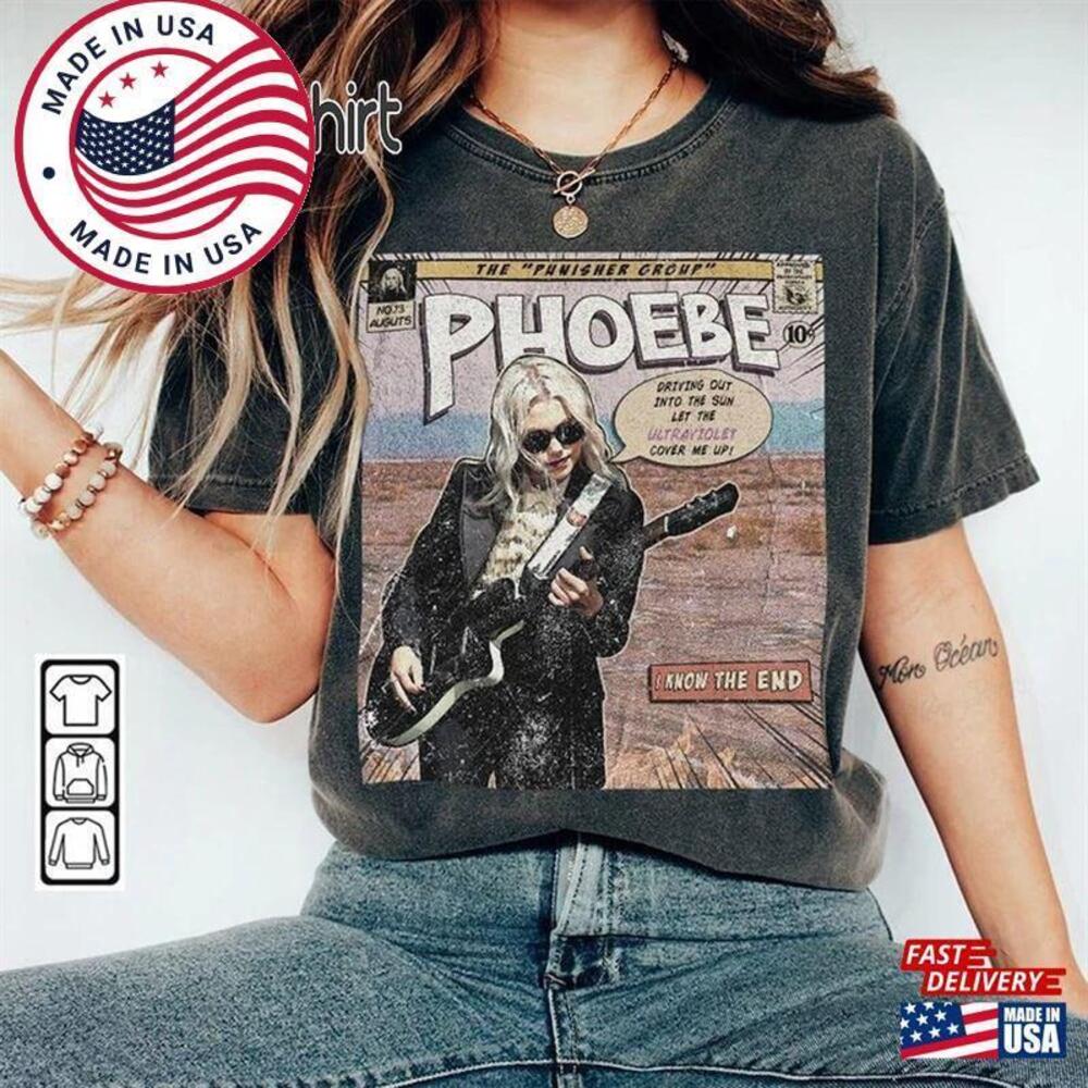 Phoebe Bridgers Comic Shirt 90S  Merch Book Art Punisher T-Shirt